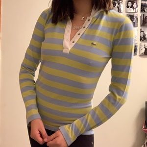 Vintage Blue and Green Lacoste Polo Rugby shirt